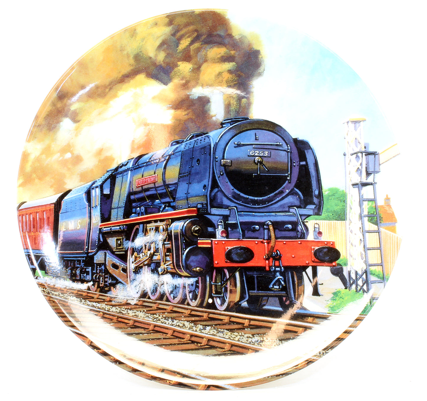 Pre-Owned R459 LMS Black Coronation Class 4-6-2 'City Of St. Albans' 6253 Steam Locomotive Limited Edition With Royal Doulton Plate