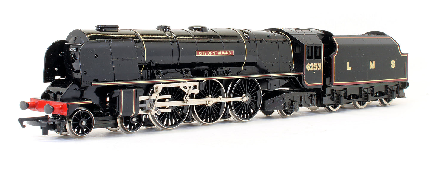 Pre-Owned R459 LMS Black Coronation Class 4-6-2 'City Of St. Albans' 6253 Steam Locomotive Limited Edition With Royal Doulton Plate