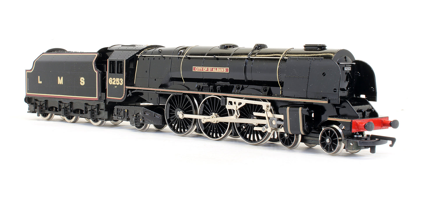 Pre-Owned R459 LMS Black Coronation Class 4-6-2 'City Of St. Albans' 6253 Steam Locomotive Limited Edition With Royal Doulton Plate