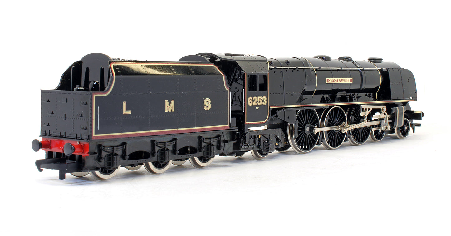 Pre-Owned R459 LMS Black Coronation Class 4-6-2 'City Of St. Albans' 6253 Steam Locomotive Limited Edition With Royal Doulton Plate