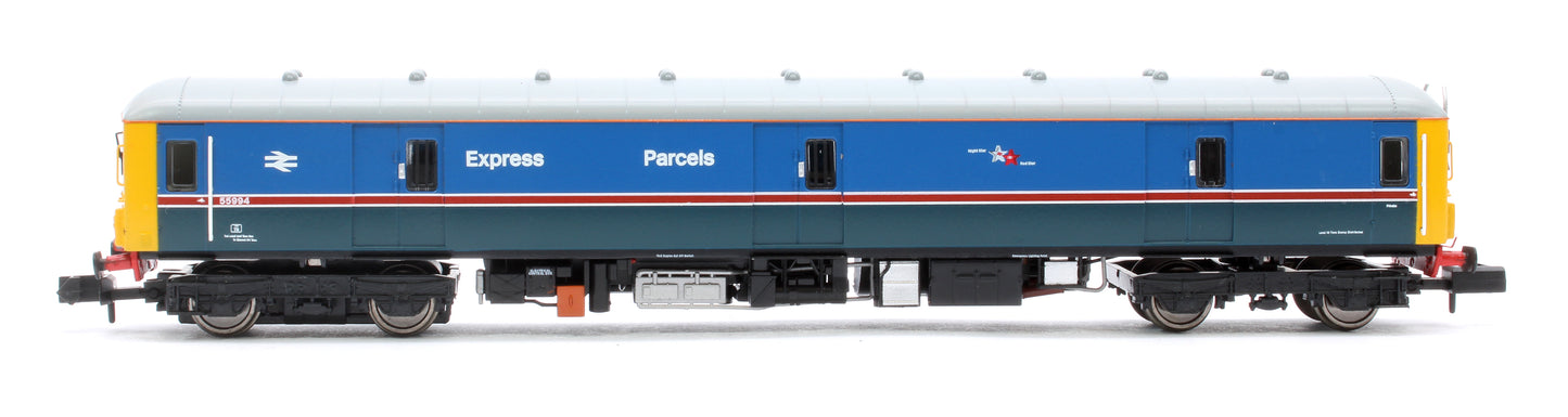Class 128 55994 Express Parcels 2-tone blue livery with plated over corridors Diesel Locomotive