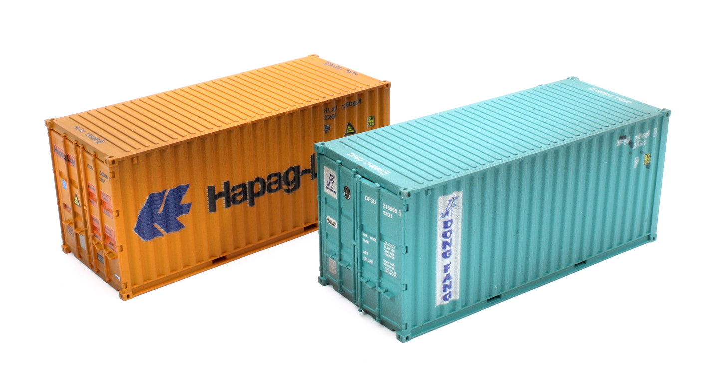 20ft Container Set (2) Hapag Lloyd/Dong Fang - Weathered