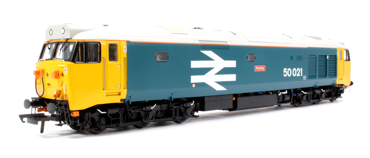Pre-Owned ACC2243-DCC Class 50021 'Rodney' BR Blue Large Logo Diesel Locomotive (DCC Sound)