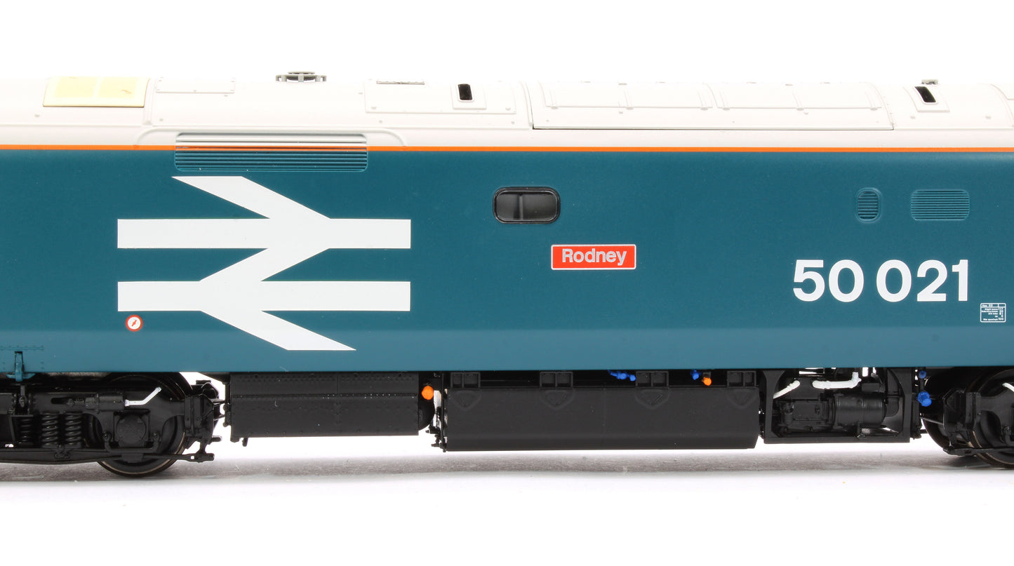 Pre-Owned ACC2243-DCC Class 50021 'Rodney' BR Blue Large Logo Diesel Locomotive (DCC Sound)