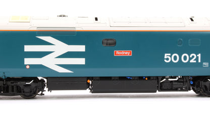 Pre-Owned ACC2243-DCC Class 50021 'Rodney' BR Blue Large Logo Diesel Locomotive (DCC Sound)
