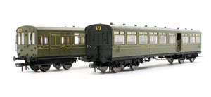 Pre-Owned LSWR 2 Car Gate Stock Set Southern Olive Green
