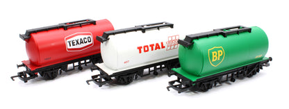 RailRoad Petrol Tankers three pack various 407, 1627 & 9132