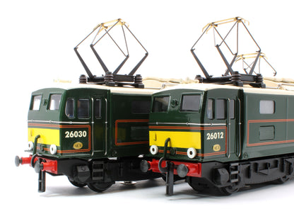 E/49-GS3 "EM1" 26030 & 26012 BR Class 76 Lined Gloss Green with Small Yellow Ends Electric Locomotives Wooden Box Presentation Set - Set 3