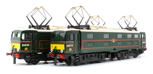 E/49-GS3 "EM1" 26030 & 26012 BR Class 76 Lined Gloss Green with Small Yellow Ends Electric Locomotives Wooden Box Presentation Set - Set 3