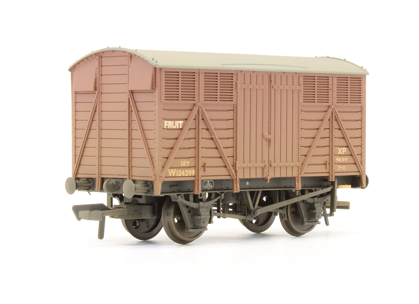 Pre-Owned 37-754D 12 Ton Ventilated Fruit Van BR Bauxite (Early) 'W134299' - Weathered