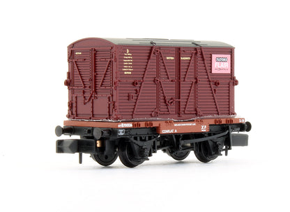Pre-Owned 377-2023K Conflat Wagon BR Bauxite (Early) With 'Patons' BD Container (Exclusive Edition)
