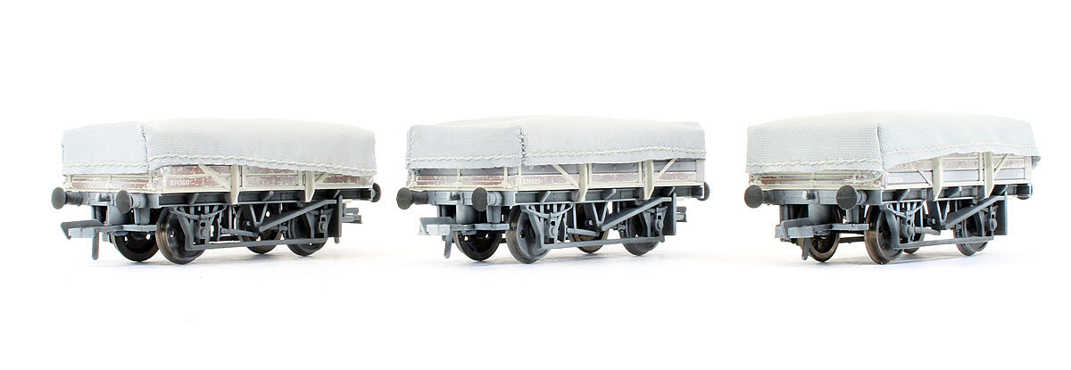 33-080TL Pre-Owned Set Of 3 China Clay Wagons BR Bauxite With Flat Hoods Weathered (Exclusive Edition)