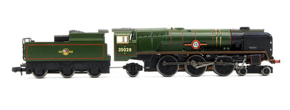 Pre-Owned 372-302 Merchant Navy Class 'Clan Line' 35028 BR Green Late Crest Steam Locomotive