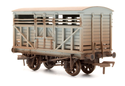 37-701A Pre-Owned 10 Ton Cattle Wagon LMS Grey - Custom Weathered