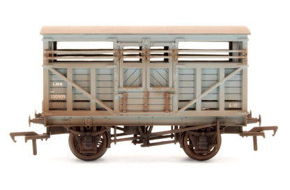 37-701A Pre-Owned 10 Ton Cattle Wagon LMS Grey - Custom Weathered