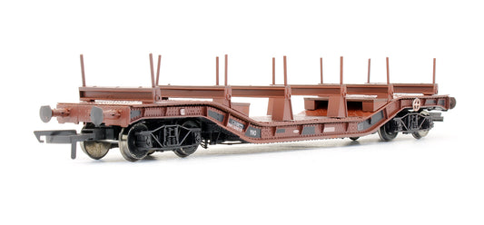 Pre-Owned Warwell Wagon 50T With Diamond Frame Bogies DM160819 In BR Brown With Steel / Rail Carrier