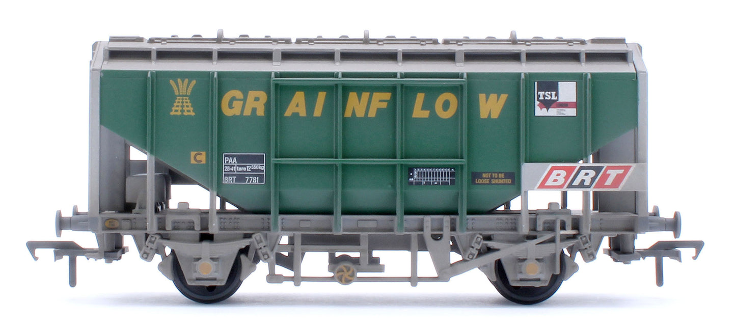 35 Ton PAA Bulk Grain Wagon 'Grainflow' Green & Grey No. BRT 7781 - Weathered