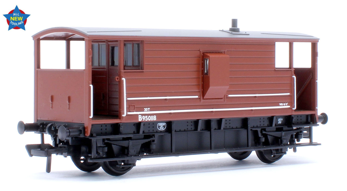 LMS 20T Brake Van BR Bauxite (Early) No. B950118