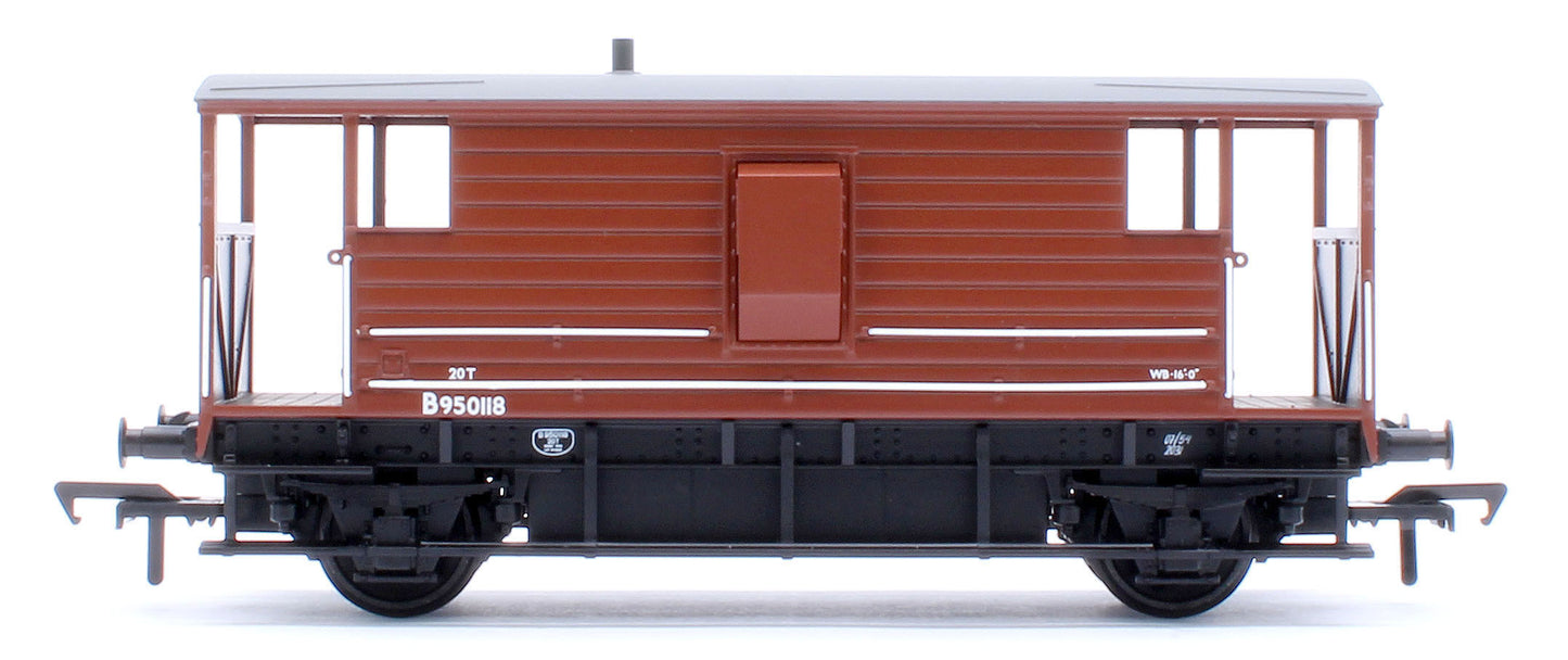 LMS 20T Brake Van BR Bauxite (Early) No. B950118