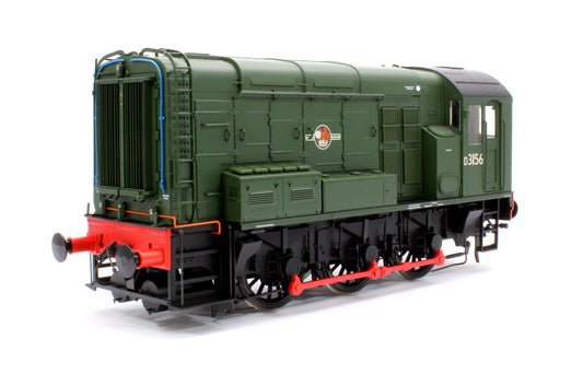 Class 08 D3156 BR Green Late Crest No Warning Panels Diesel Shunter Locomotive - DCC Sound Fitted