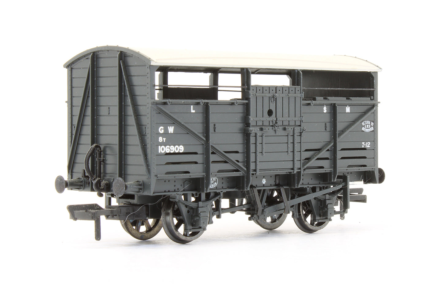 Pre-Owned 8 Ton Cattle Wagon GWR Dark Grey '106909'