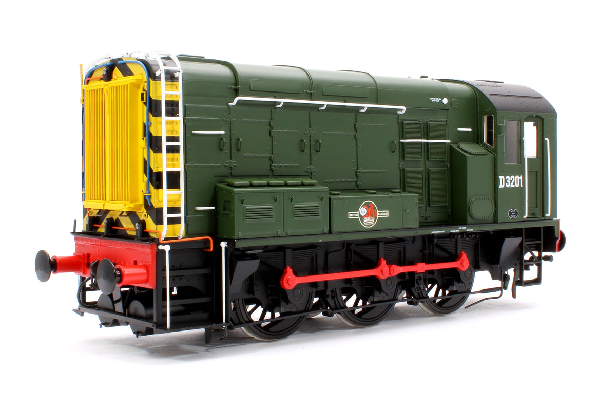 Pre-Owned Class 08 D3201 BR Green Late Crest With Wasp Stripes Diesel Shunter Locomotive - DCC Sound