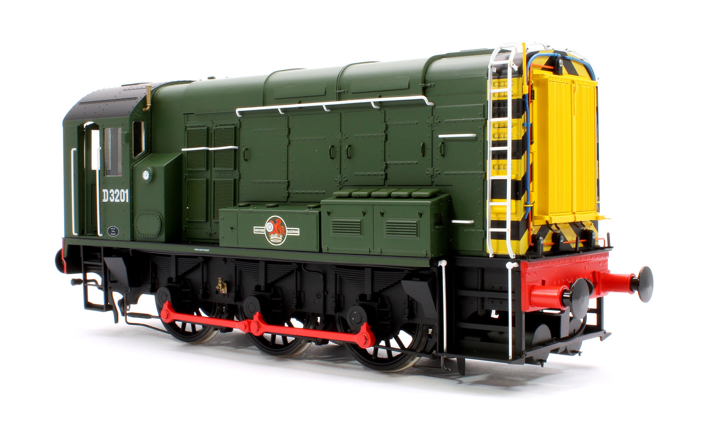 Class 08 D3201 BR Green Late Crest With Wasp Stripes Diesel Shunter Locomotive