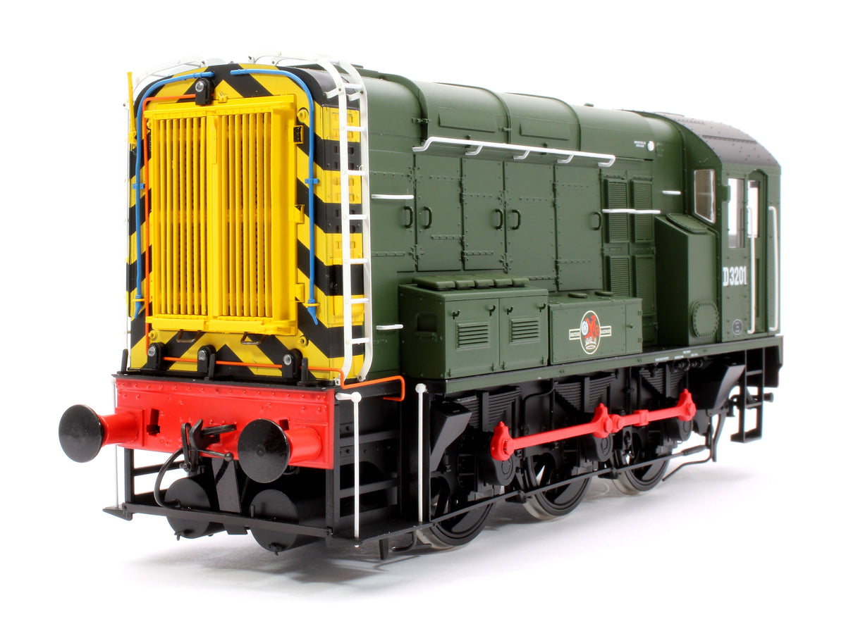 Pre-Owned Class 08 D3201 BR Green Late Crest With Wasp Stripes Diesel Shunter Locomotive - DCC Sound