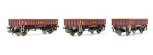 Pre-Owned Set Of 3 - 2 Axle Box Open Wagons Coalfish (MHA) - Weathered