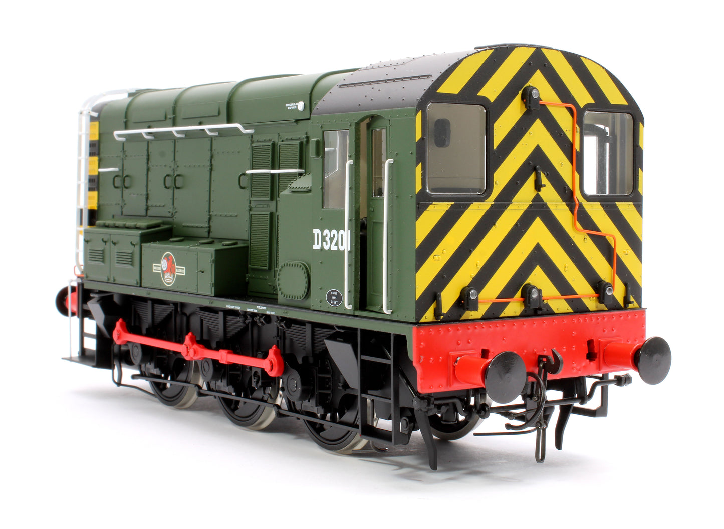 Class 08 D3201 BR Green Late Crest With Wasp Stripes Diesel Shunter Locomotive - DCC Sound Fitted