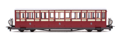 Ffestiniog Railway Short 'Bowsider' Bogie Coach, Red & Cream, No. 17
