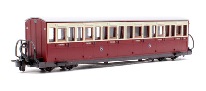 Ffestiniog Railway Short 'Bowsider' Bogie Coach, Red & Cream, No. 18