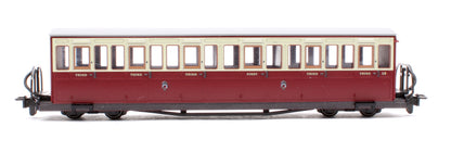 Ffestiniog Railway Short 'Bowsider' Bogie Coach, Red & Cream, No. 18