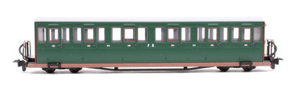 Ffestiniog Railway Long 'Bowsider' Bogie Coach, Colonel Stephens Green, No. 20