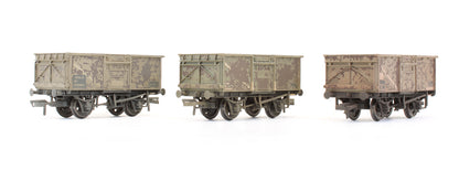 Pre-Owned Set Of 3 BR Grey 16T Steel Mineral Wagons- Weathered