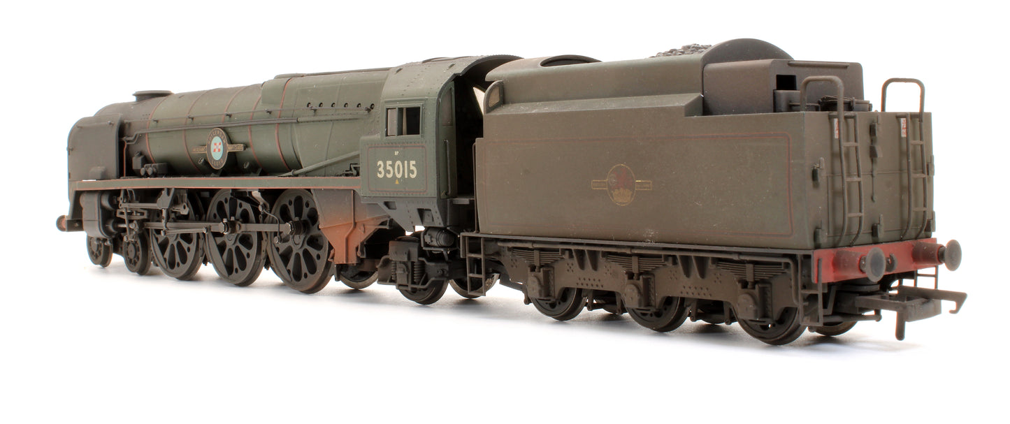 Pre-Owned BR 4-6-2 Merchant Navy Class 'Blue Star' 35010 Steam Locomotive - Custom Weathered