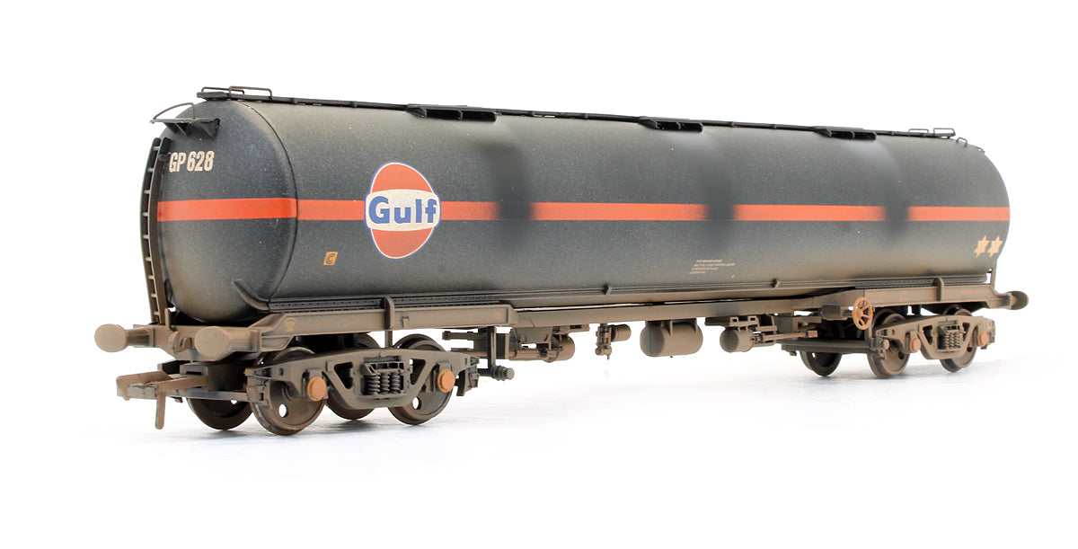 Pre-Owned 100 Ton Bogie Tank Wagon 'Gulf' Black Weathered - Exclusive Edition