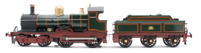 E/30-A2 "Duke" GWR Class 4-4-0 GWR Lined Green w/ Indian Red Curved Frame & Churchward Tender Steam Locomotive