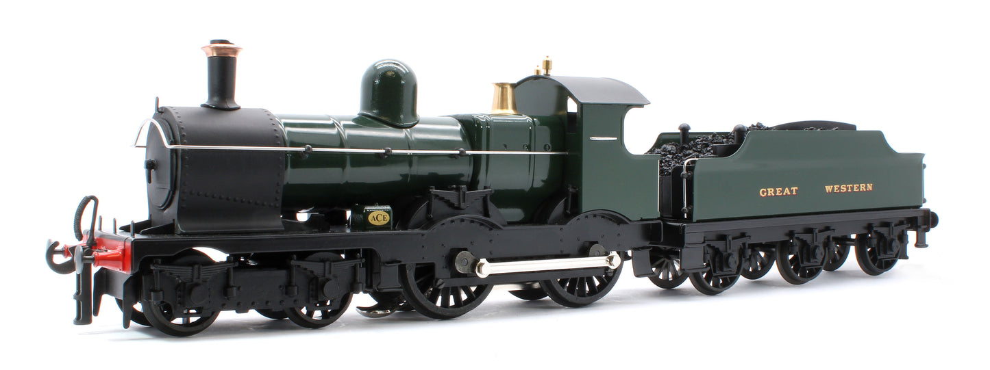 E/30-B2 "Duke" GWR Class 4-4-0 GW Unlined Green w/ Black Curved Frame & Churchward Tender Steam Locomotive