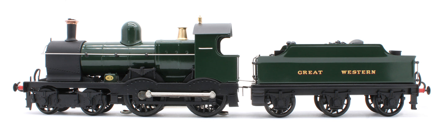 E/30-B2 "Duke" GWR Class 4-4-0 GW Unlined Green w/ Black Curved Frame & Churchward Tender Steam Locomotive