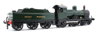 E/30-B2 "Duke" GWR Class 4-4-0 GW Unlined Green w/ Black Curved Frame & Churchward Tender Steam Locomotive