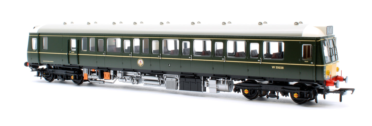 Pre-Owned 35-528 Class 121 Single-Car DMU W55028 BR Green (Small Yellow Panels)