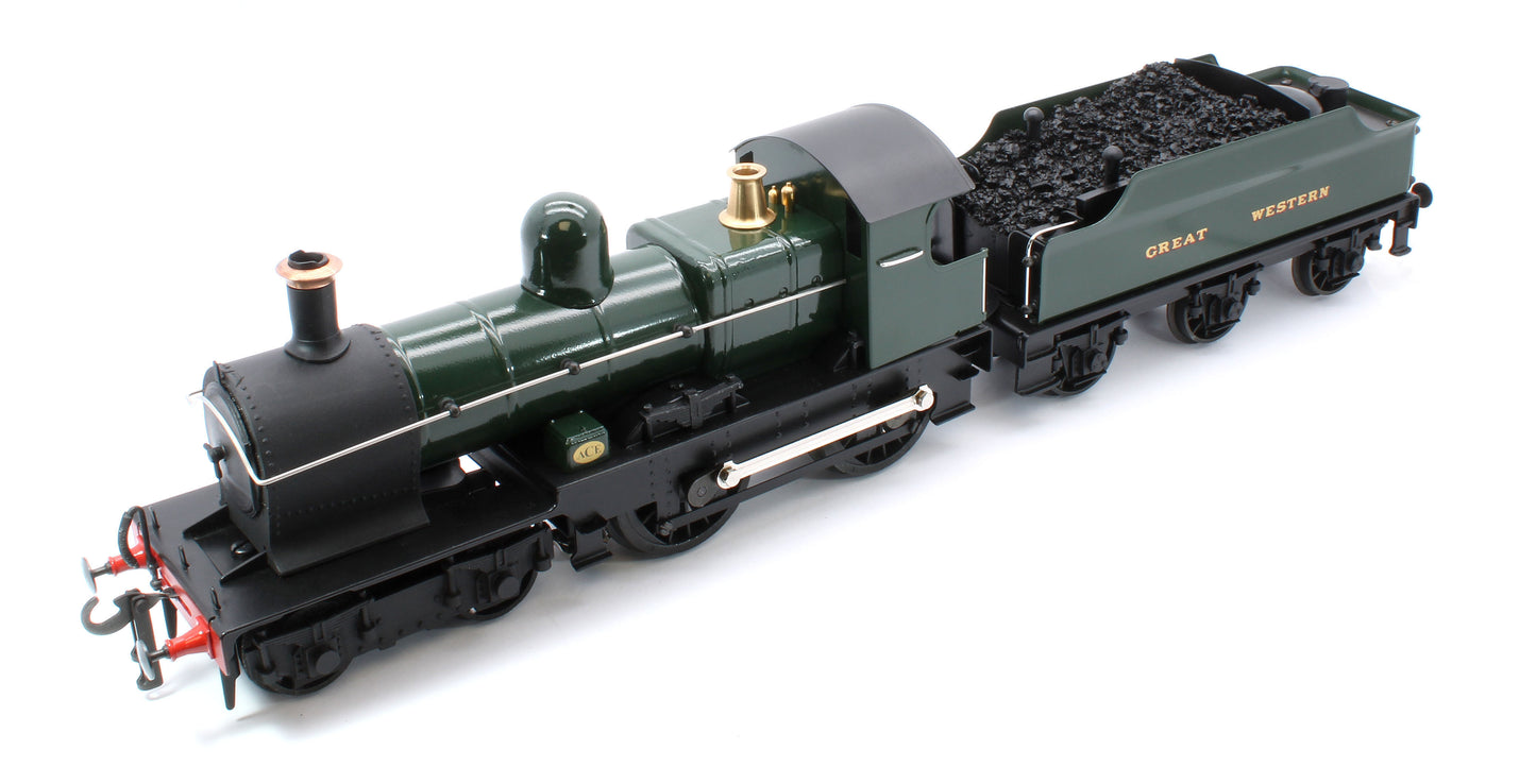 E/30-D "Dukedog" GWR Class 4-4-0 GW Unlined Green w/ Black Straight Frame & Churchward Tender Steam Locomotive