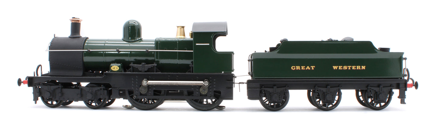 E/30-D "Dukedog" GWR Class 4-4-0 GW Unlined Green w/ Black Straight Frame & Churchward Tender Steam Locomotive