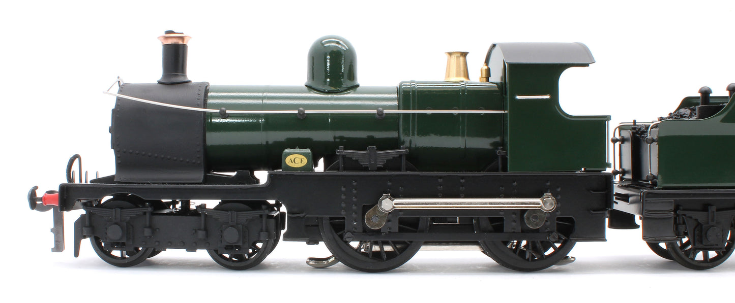 E/30-E "Dukedog" GWR Class 4-4-0 GW Unlined Green w/ Black Straight Frame & Churchward Tender Steam Locomotive