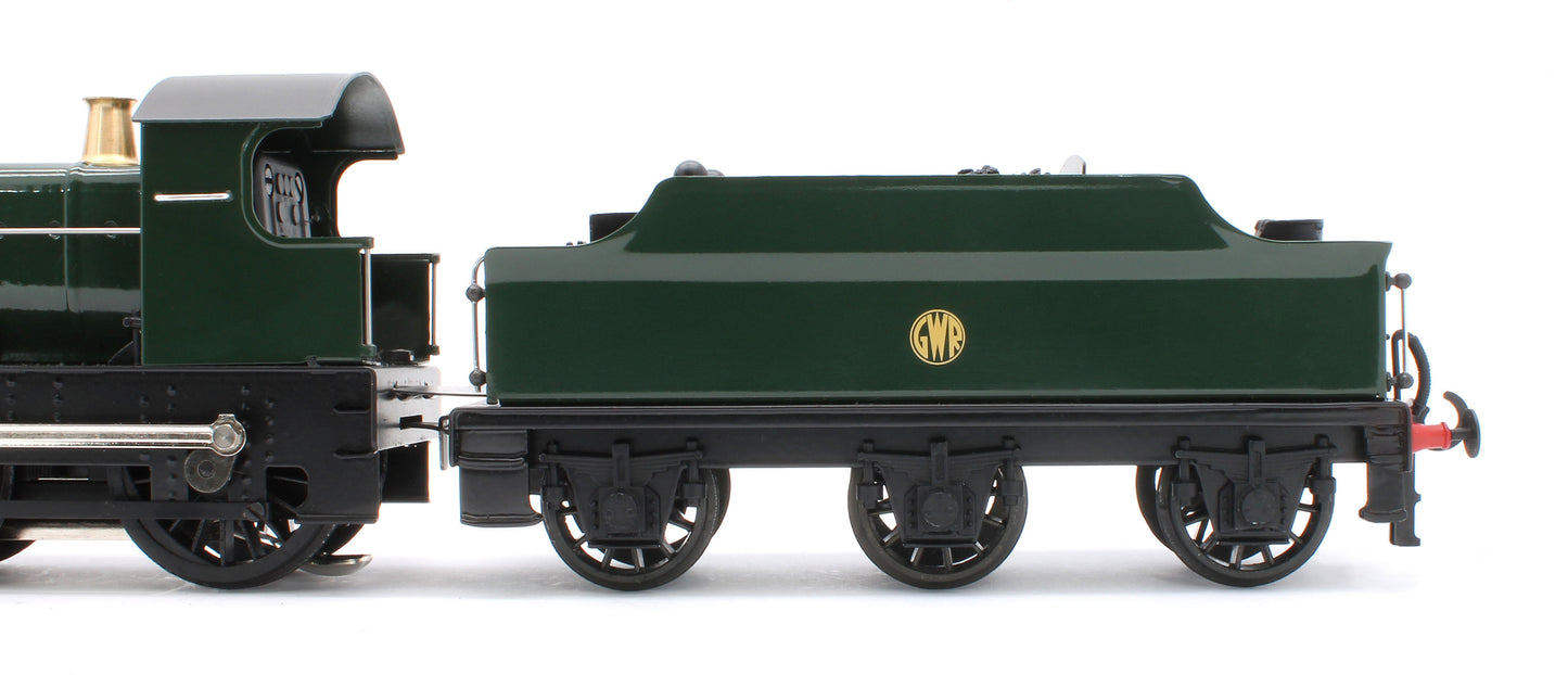 E/30-E "Dukedog" GWR Class 4-4-0 GW Unlined Green w/ Black Straight Frame & Churchward Tender Steam Locomotive