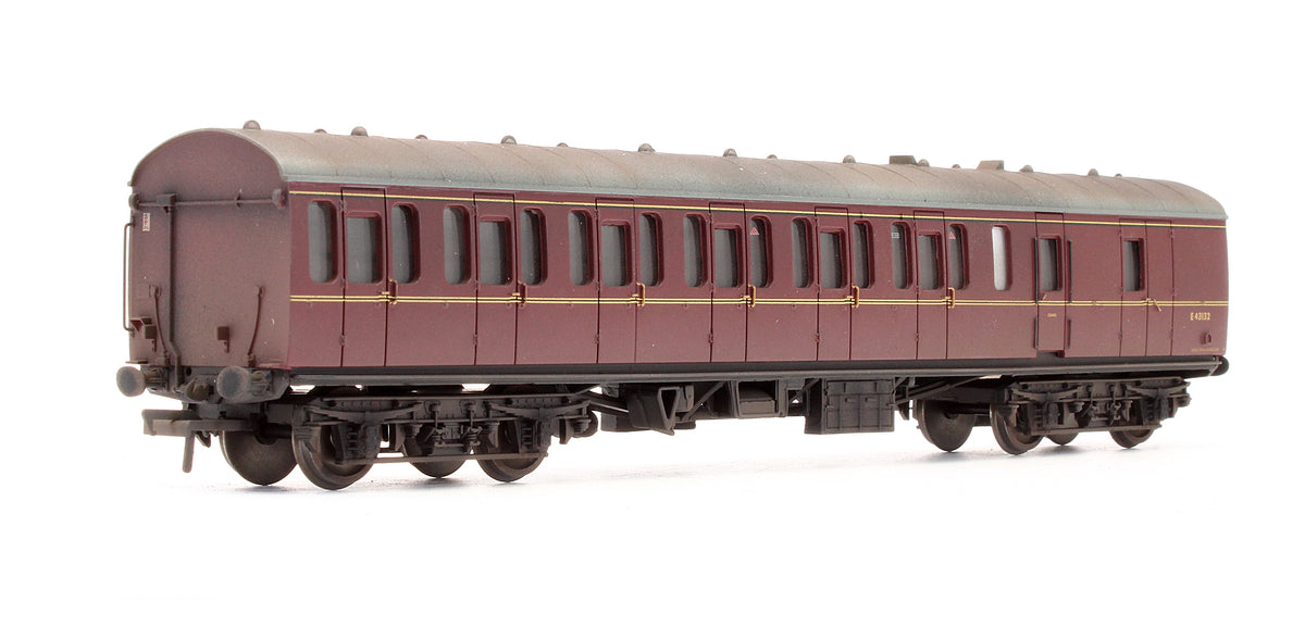 34-627B Pre-Owned MK1 Suburban 2nd Brake Coach BR Maroon 'E43132' - Custom Weathered