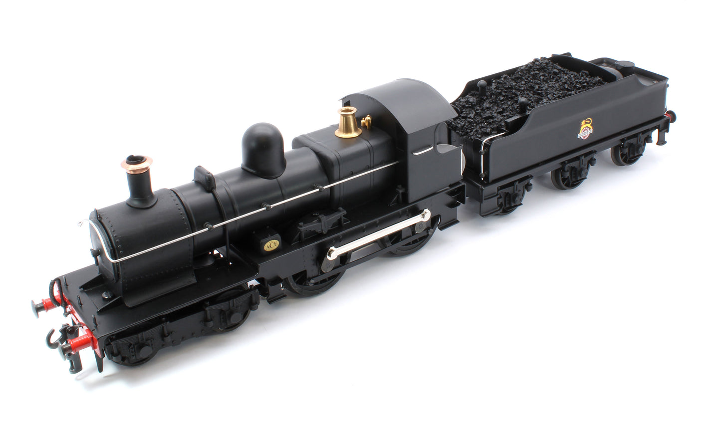 E/30-G "Dukedog" BR Class 4-4-0 BR Early Emblem Unlined Satin Black w/ Black Straight Frame & Churchward Tender Steam Locomotive