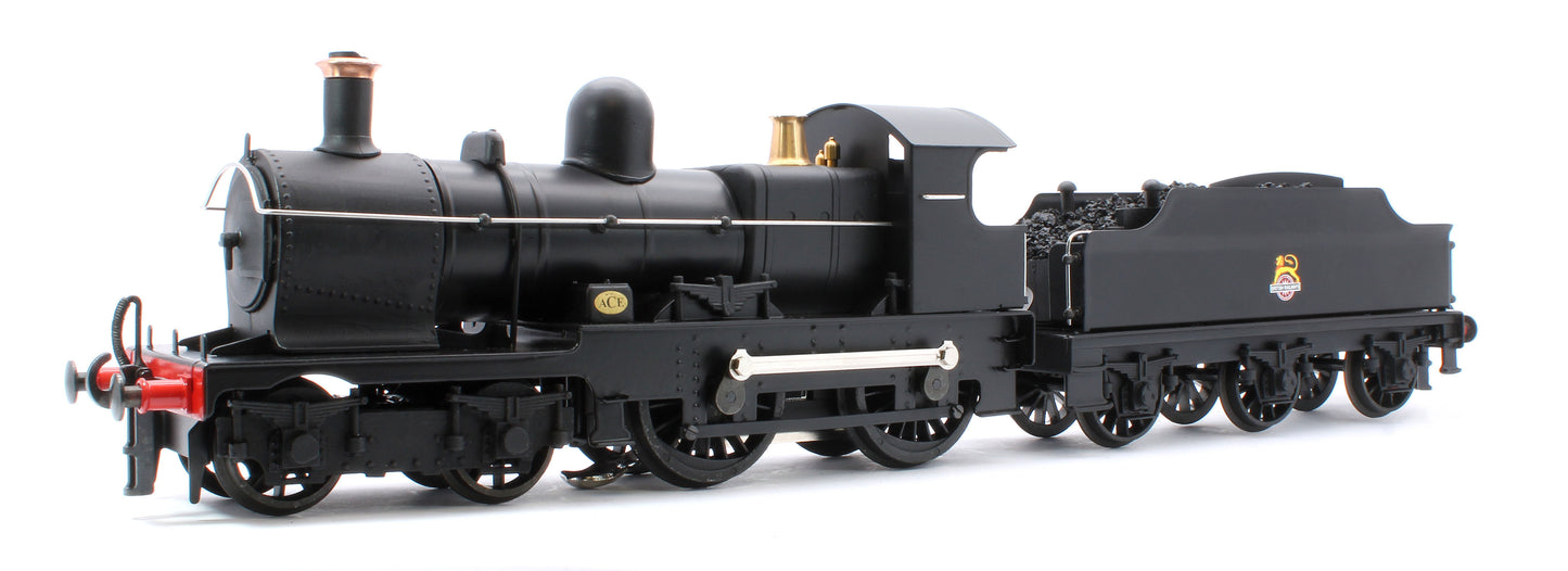 E/30-G "Dukedog" BR Class 4-4-0 BR Early Emblem Unlined Satin Black w/ Black Straight Frame & Churchward Tender Steam Locomotive