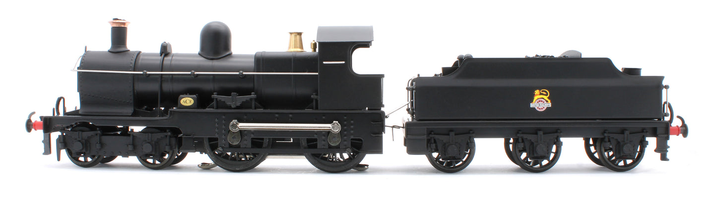 E/30-G "Dukedog" BR Class 4-4-0 BR Early Emblem Unlined Satin Black w/ Black Straight Frame & Churchward Tender Steam Locomotive